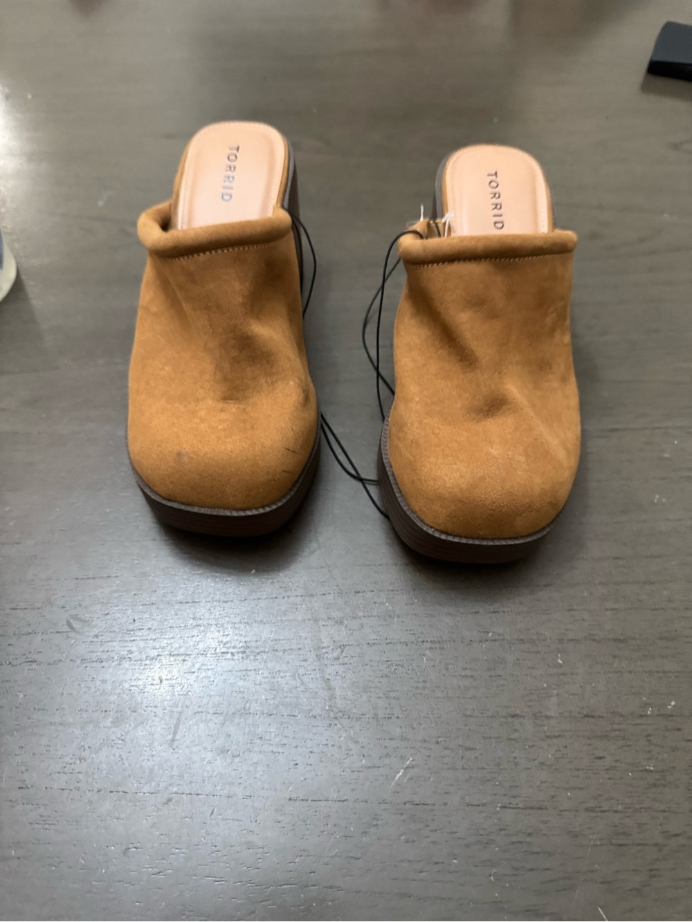 NWT Torrid Platform Mule Clog Shoes Women's Size 8.5WW Brown Chunky Heel Slip On